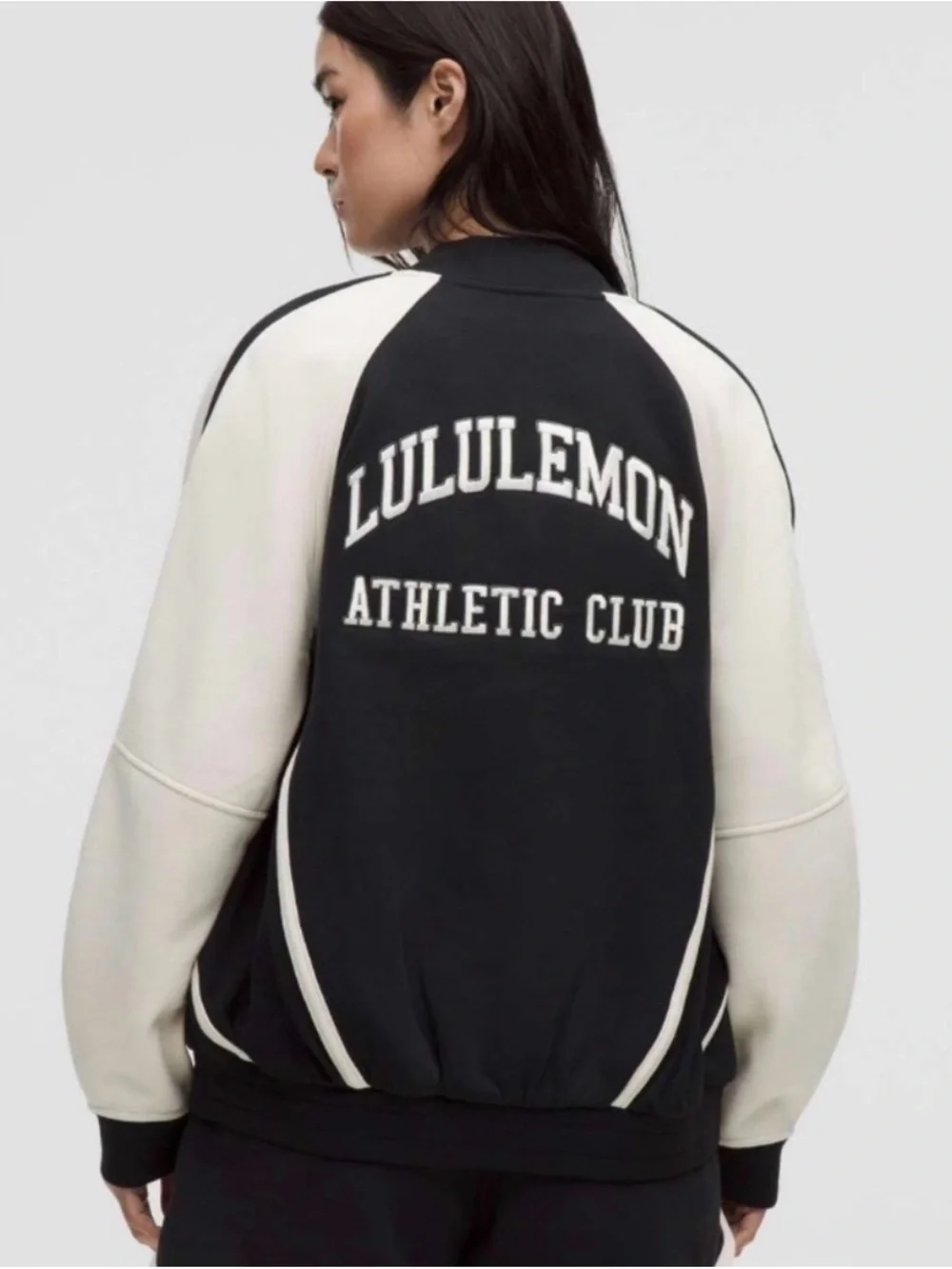 lululemon athletica Black & Cream Letterman Jacket
